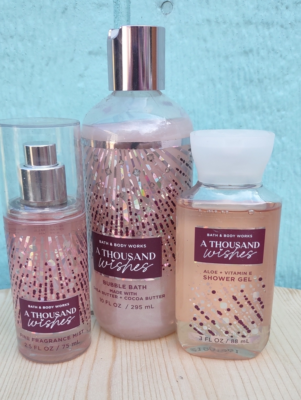 Bath & Body Works A Thousand Wishes Pink & Rose Gold Bath Set